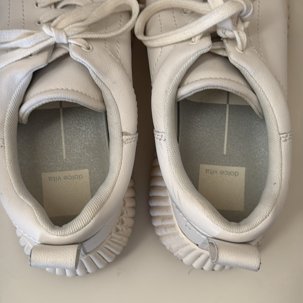 Dolce Vita White Lace-Up Sneakers - Picture 4 of 5